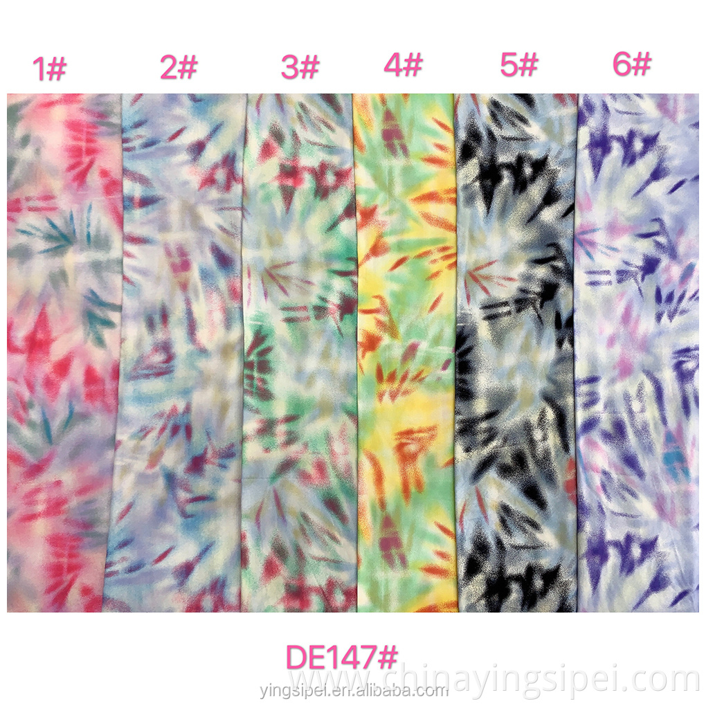 2021 latest stock lot soft Egyptian many color viscose printed tie-dyed poplin rayon fabric